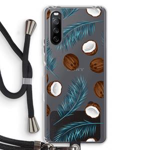 CaseCompany Kokosnoot roze: Sony Sony Xperia 10 III Transparant Hoesje met koord