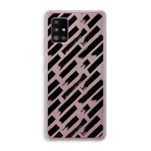 CaseCompany Zwarte vegen: Samsung Galaxy A51 5G Transparant Hoesje
