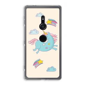 CaseCompany Vliegende eenhoorn: Sony Xperia XZ2 Transparant Hoesje