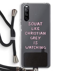 CaseCompany Christian Grey: Sony Sony Xperia 10 III Transparant Hoesje met koord