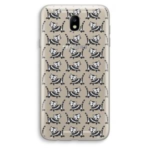CaseCompany Zwarte poes: Samsung Galaxy J7 (2017) Transparant Hoesje