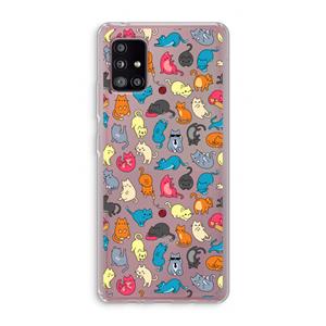 CaseCompany Kleurrijke katten: Samsung Galaxy A51 5G Transparant Hoesje