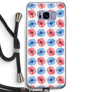 CaseCompany Klaproosjes: Samsung Galaxy S8 Transparant Hoesje met koord