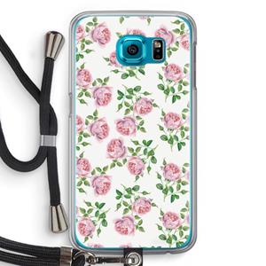 CaseCompany Kleine roosjes: Samsung Galaxy S6 Transparant Hoesje met koord
