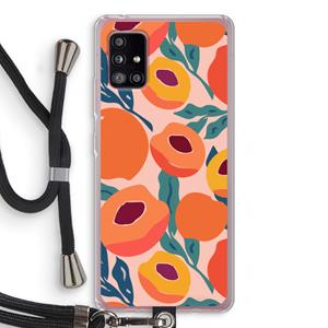 CaseCompany Perzik: Samsung Galaxy A51 5G Transparant Hoesje met koord