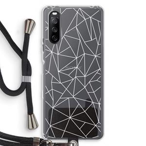 CaseCompany Geometrische lijnen wit: Sony Sony Xperia 10 III Transparant Hoesje met koord