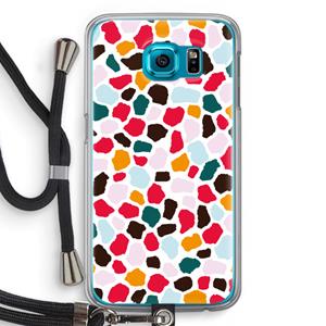CaseCompany Colored Giraffe: Samsung Galaxy S6 Transparant Hoesje met koord