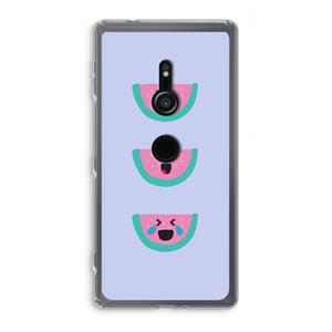 CaseCompany Smiley watermeloen: Sony Xperia XZ2 Transparant Hoesje