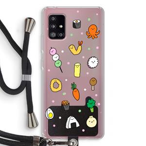 CaseCompany Happy bento friends: Samsung Galaxy A51 5G Transparant Hoesje met koord