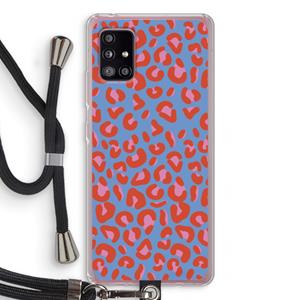 CaseCompany Leopard blue: Samsung Galaxy A51 5G Transparant Hoesje met koord