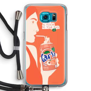 CaseCompany Peach please!: Samsung Galaxy S6 Transparant Hoesje met koord