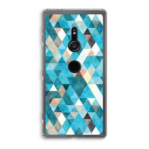 CaseCompany Gekleurde driehoekjes blauw: Sony Xperia XZ2 Transparant Hoesje