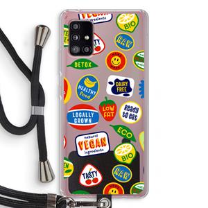 CaseCompany Fruitsticker: Samsung Galaxy A51 5G Transparant Hoesje met koord