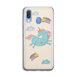 CaseCompany Vliegende eenhoorn: Samsung Galaxy A40 Transparant Hoesje