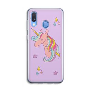 CaseCompany Roze eenhoorn: Samsung Galaxy A40 Transparant Hoesje