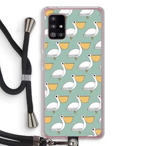 CaseCompany Pelican: Samsung Galaxy A51 5G Transparant Hoesje met koord
