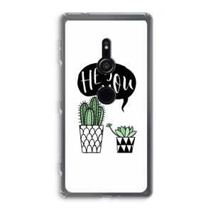 CaseCompany Hey you cactus: Sony Xperia XZ2 Transparant Hoesje