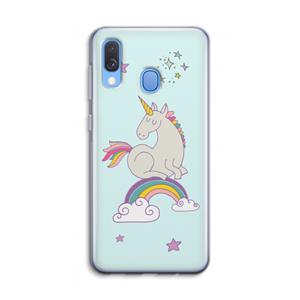 CaseCompany Regenboog eenhoorn: Samsung Galaxy A40 Transparant Hoesje