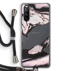 CaseCompany Roze stroom: Sony Sony Xperia 10 III Transparant Hoesje met koord
