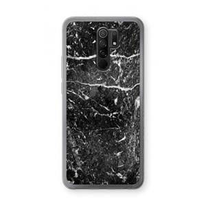 CaseCompany Zwart marmer: Xiaomi Redmi 9 Transparant Hoesje