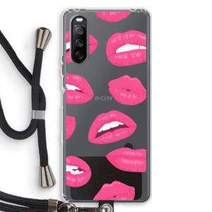 CaseCompany Bite my lip: Sony Sony Xperia 10 III Transparant Hoesje met koord