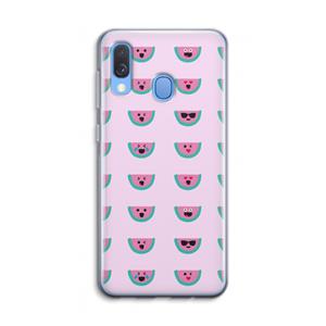 CaseCompany Smiley watermeloenprint: Samsung Galaxy A40 Transparant Hoesje