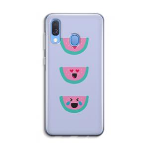 CaseCompany Smiley watermeloen: Samsung Galaxy A40 Transparant Hoesje