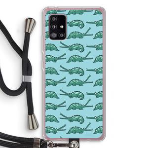 CaseCompany Kroko: Samsung Galaxy A51 5G Transparant Hoesje met koord