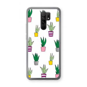 CaseCompany Sanseveria: Xiaomi Redmi 9 Transparant Hoesje