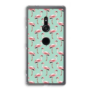 CaseCompany Flamingoprint groen: Sony Xperia XZ2 Transparant Hoesje