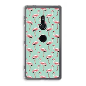 CaseCompany Flamingoprint groen: Sony Xperia XZ2 Transparant Hoesje