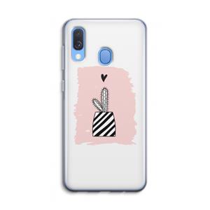 CaseCompany Zwart-wit cactus: Samsung Galaxy A40 Transparant Hoesje