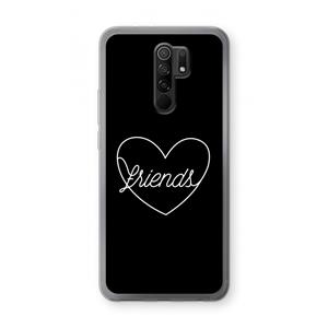 CaseCompany Friends heart black: Xiaomi Redmi 9 Transparant Hoesje