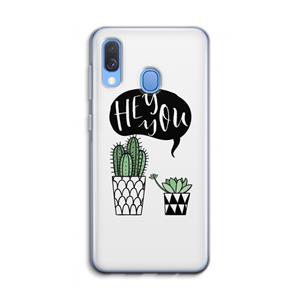 CaseCompany Hey you cactus: Samsung Galaxy A40 Transparant Hoesje