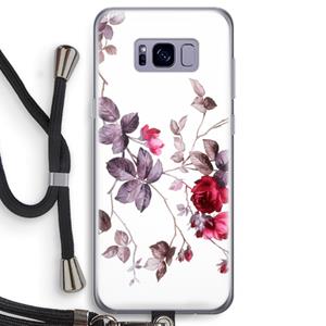 CaseCompany Mooie bloemen: Samsung Galaxy S8 Transparant Hoesje met koord