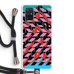 CaseCompany Skew Blush 2: Samsung Galaxy A71 Transparant Hoesje met koord