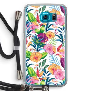 CaseCompany Tropisch 2: Samsung Galaxy S6 Transparant Hoesje met koord