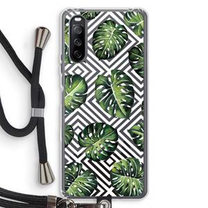 CaseCompany Geometrische jungle: Sony Sony Xperia 10 III Transparant Hoesje met koord