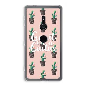 CaseCompany Cactus quote: Sony Xperia XZ2 Transparant Hoesje