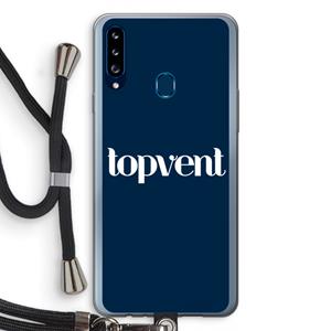 CaseCompany Topvent Navy: Samsung Galaxy A20s Transparant Hoesje met koord