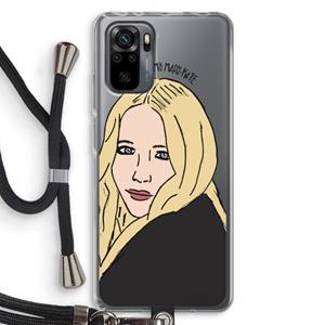 CaseCompany Mary Kate: Xiaomi Redmi Note 10 Pro Transparant Hoesje met koord