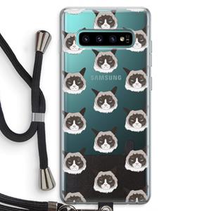CaseCompany It's a Purrr Case: Samsung Galaxy S10 Plus Transparant Hoesje met koord