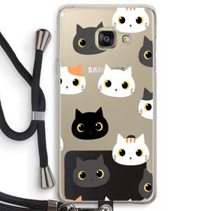 CaseCompany Katten: Samsung Galaxy A3 (2016) Transparant Hoesje met koord