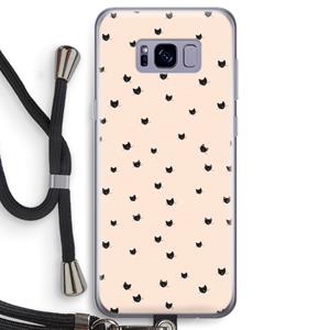CaseCompany Kleine kattenkopjes: Samsung Galaxy S8 Transparant Hoesje met koord
