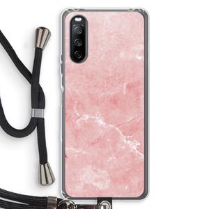 CaseCompany Roze marmer: Sony Sony Xperia 10 III Transparant Hoesje met koord
