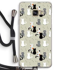 CaseCompany Katten: Samsung Galaxy A3 (2016) Transparant Hoesje met koord