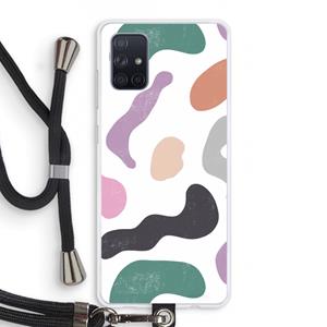 CaseCompany Memphis Shapes: Samsung Galaxy A71 Transparant Hoesje met koord