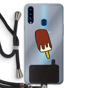 CaseCompany Frisco: Samsung Galaxy A20s Transparant Hoesje met koord