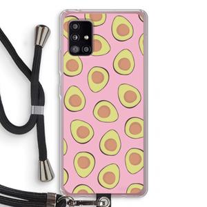 CaseCompany Dancing avocados: Samsung Galaxy A51 5G Transparant Hoesje met koord