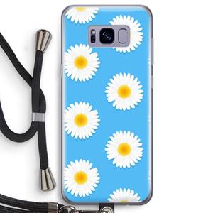 CaseCompany Margrietjes: Samsung Galaxy S8 Transparant Hoesje met koord